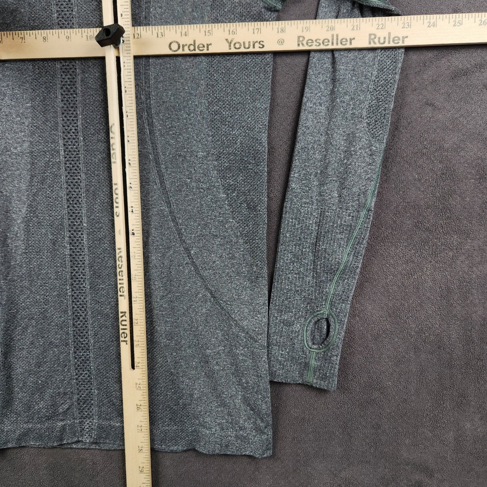 Lululemon Swiftly Tech Shirt Womens 10 Slate Gray Heather Long Sleeve Thumbholes - Picture 5 of 7